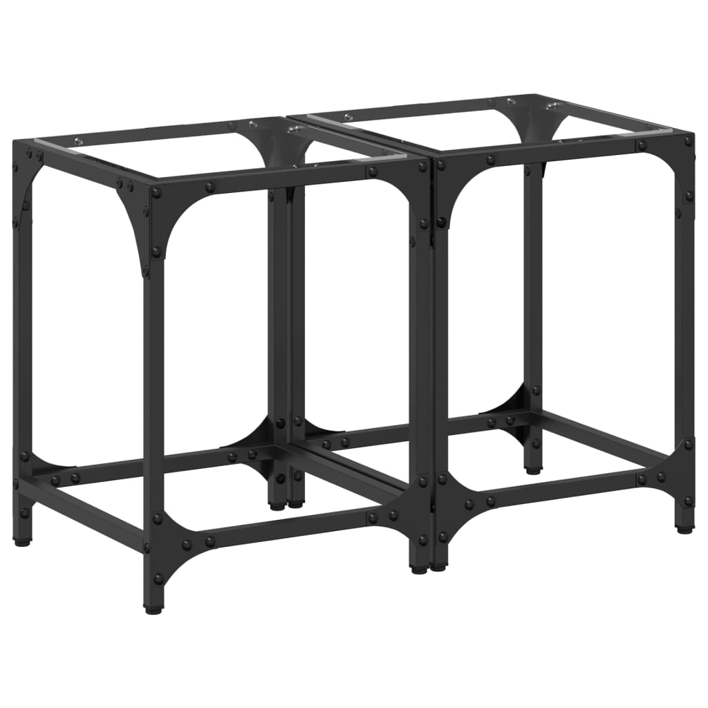 Tables basses avec dessus en verre transparent 2 pcs acier - XIOS