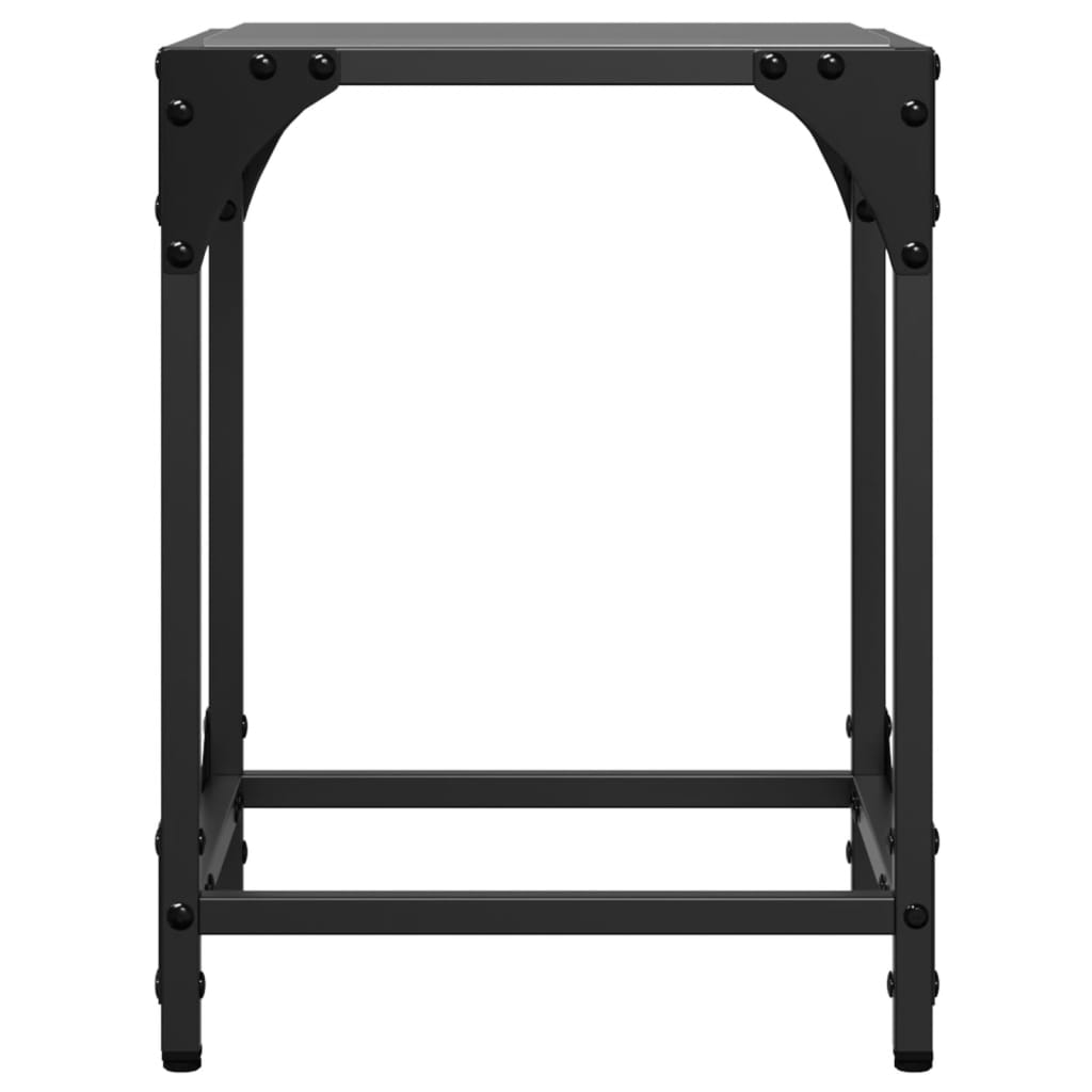 Tables basses avec dessus en verre noir 2 pcs 30x30x40 cm acier - XIOS