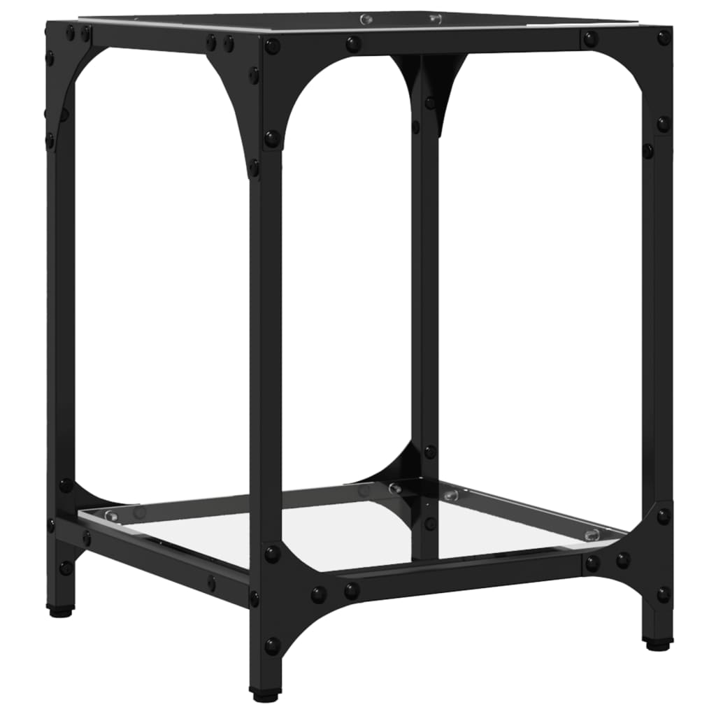 Table basse avec dessus en verre transparent 30x30x40 cm acier - XIOS