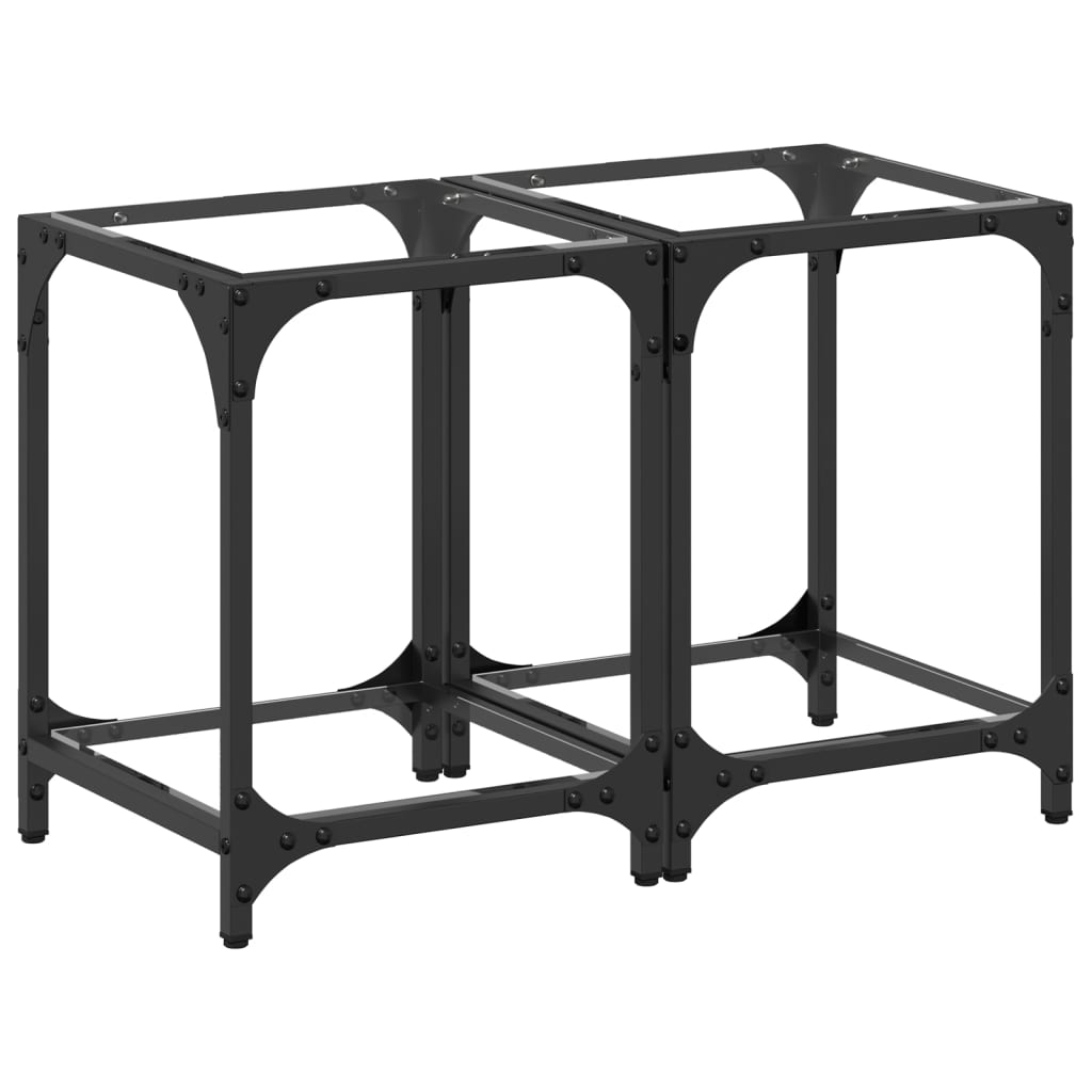 Tables basses avec dessus en verre transparent 2 pcs acier - XIOS