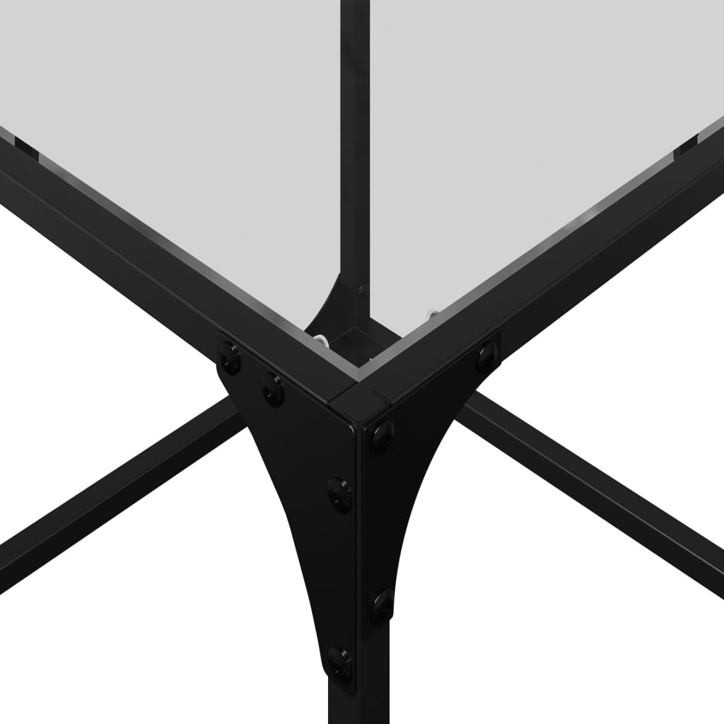 Table basse avec dessus en verre transparent 40x40x40 cm acier - XIOS