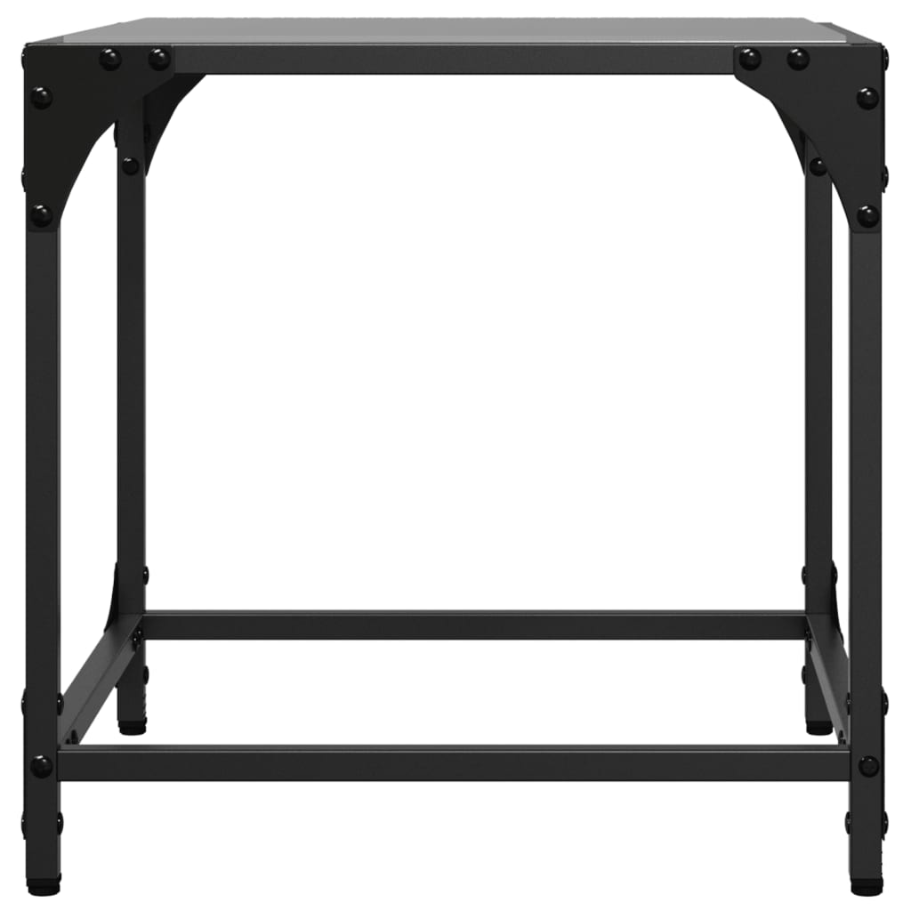 Tables basses avec dessus en verre noir 2 pcs 40x40x40 cm acier - XIOS