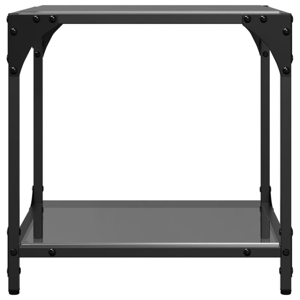 Tables basses avec dessus en verre noir 2 pcs 40x40x40 cm acier - XIOS