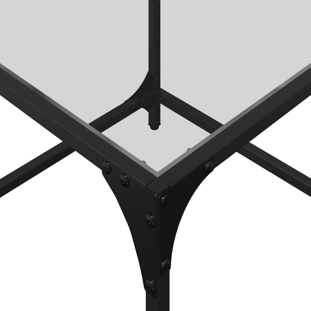 Table basse avec dessus en verre transparent 50x50x40 cm acier - XIOS
