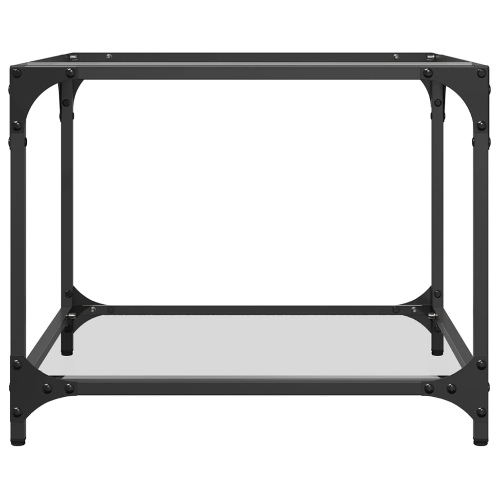 Table basse avec dessus en verre transparent 50x50x40 cm acier - XIOS