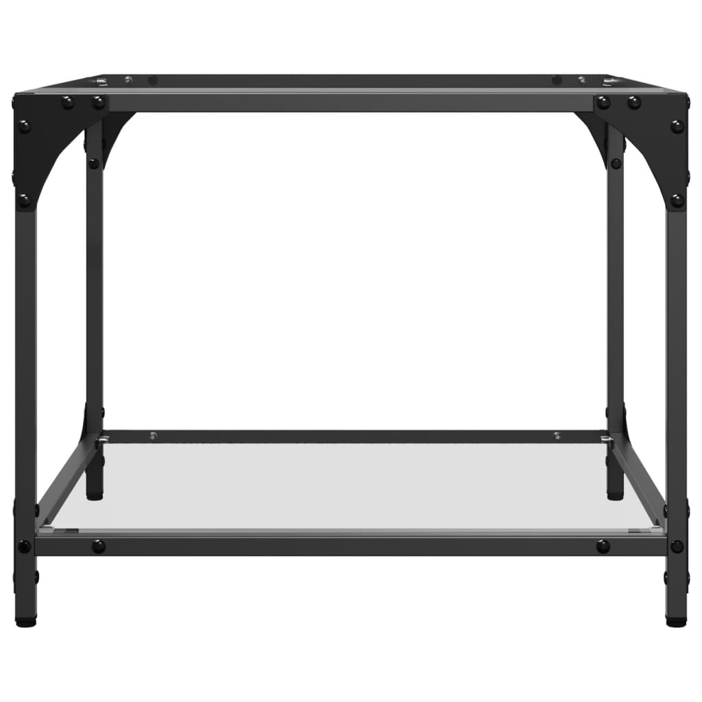 Tables basses avec dessus en verre transparent 2 pcs acier - XIOS