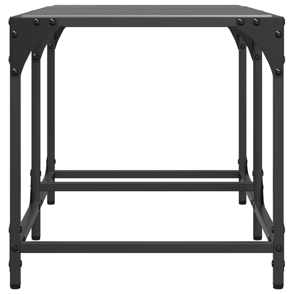 Table basse avec dessus en verre noir 78,5x40x40 cm acier - XIOS