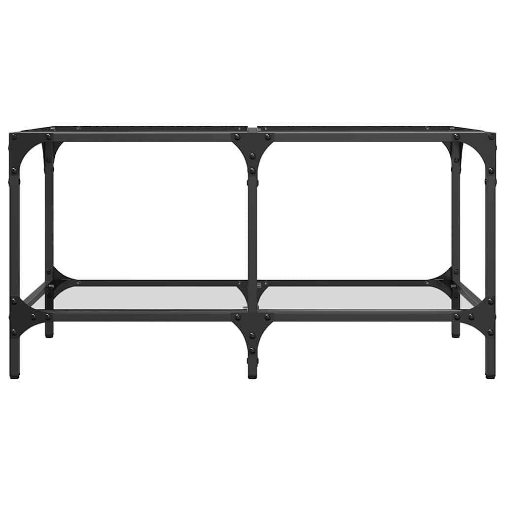 Table basse avec dessus en verre transparent 78,5x40x40cm acier - XIOS