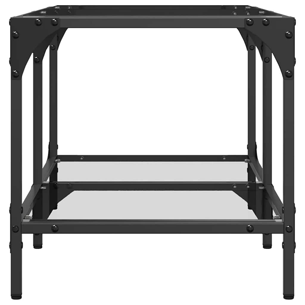 Table basse avec dessus en verre transparent 78,5x40x40cm acier - XIOS