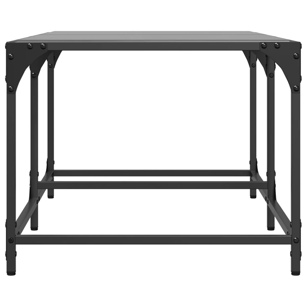 Table basse avec dessus en verre noir 98,5x50x40 cm acier - XIOS
