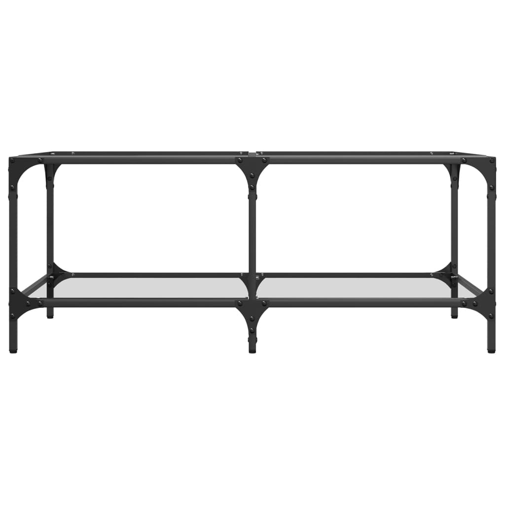 Table basse avec dessus en verre transparent 98,5x50x40cm acier - XIOS