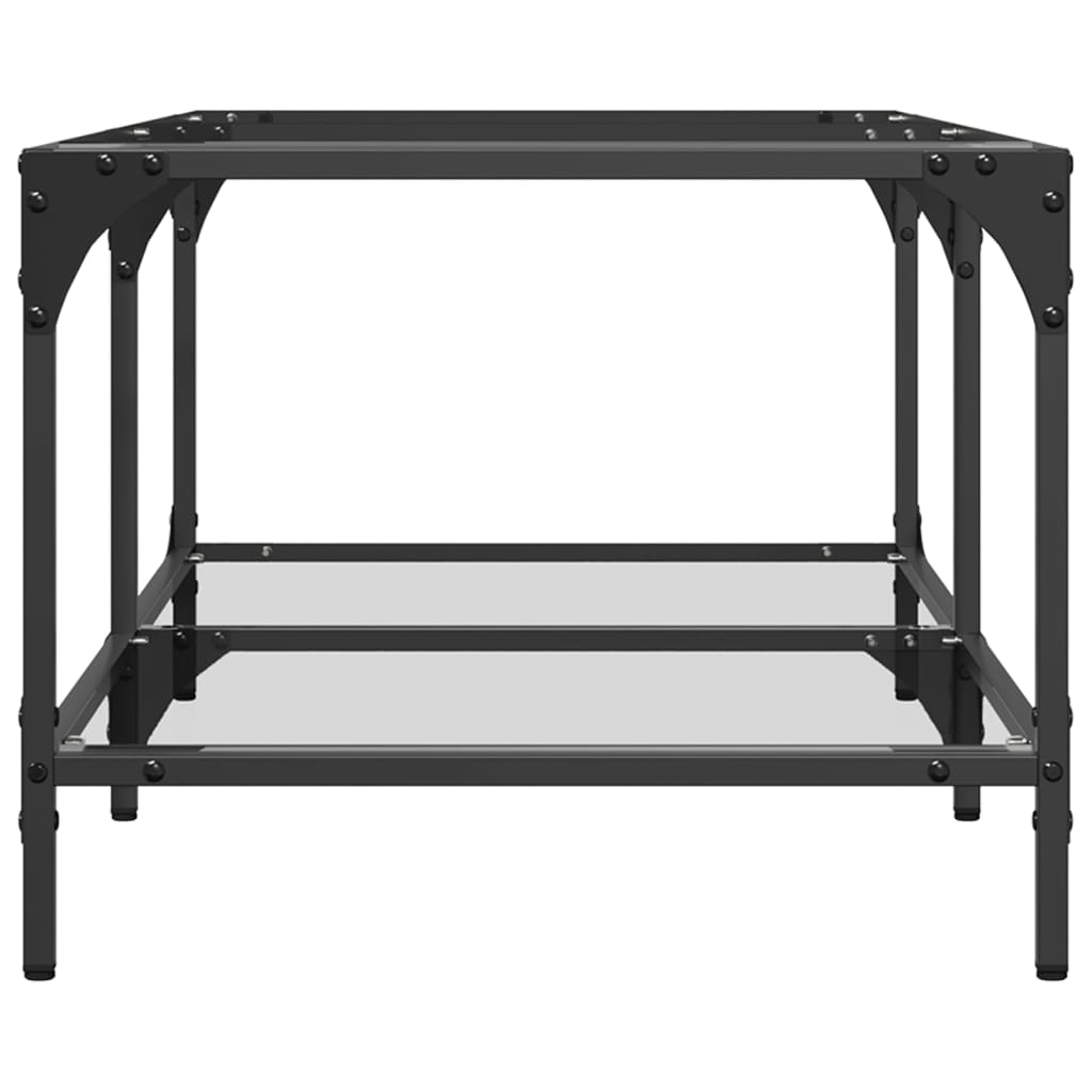 Table basse avec dessus en verre transparent 98,5x50x40cm acier - XIOS
