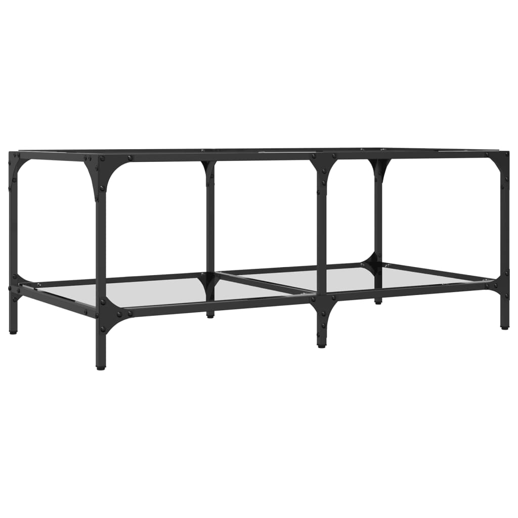Table basse avec dessus en verre transparent 98,5x50x40cm acier - XIOS