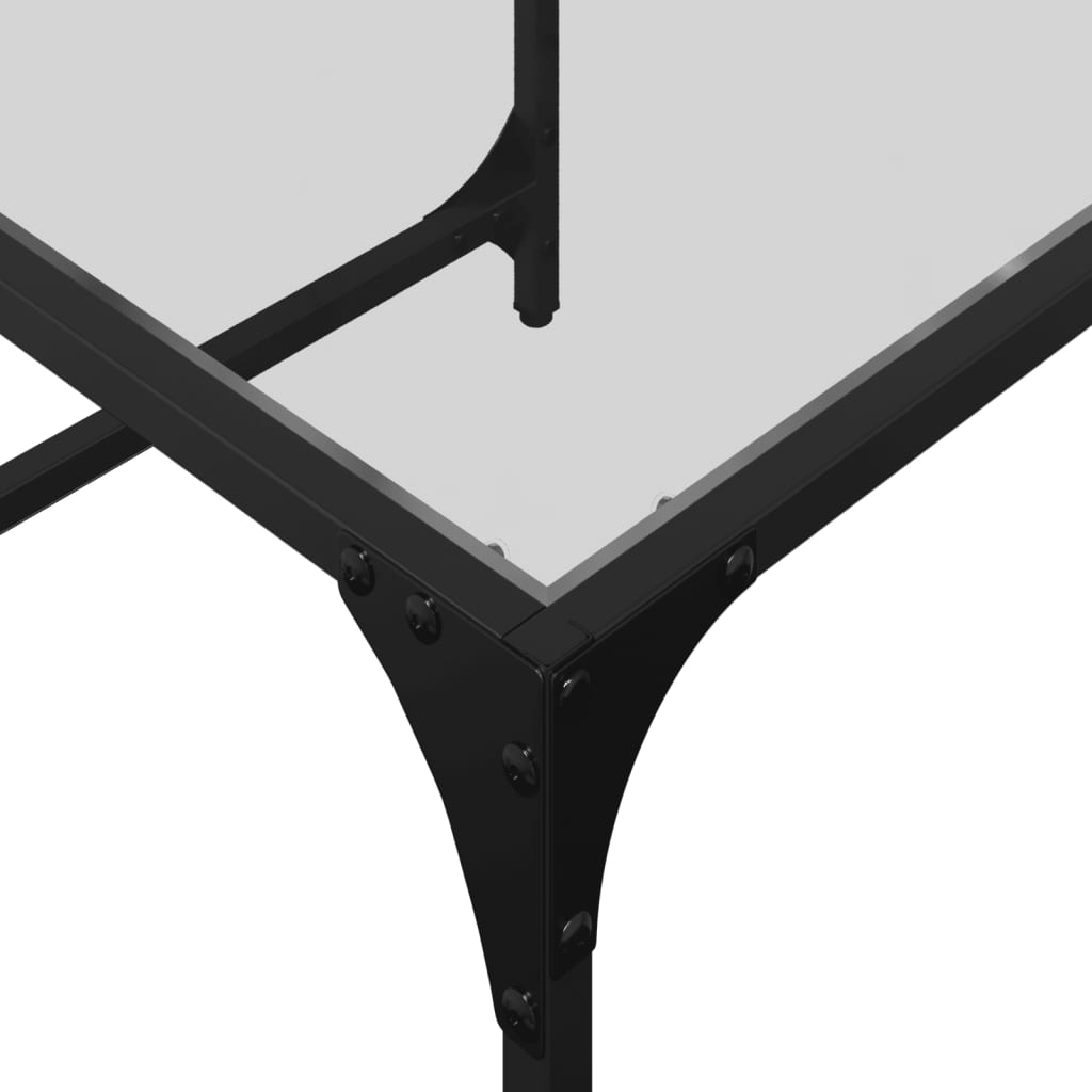 Tables basses gigognes 2 pcs dessus en verre transparent acier - XIOS