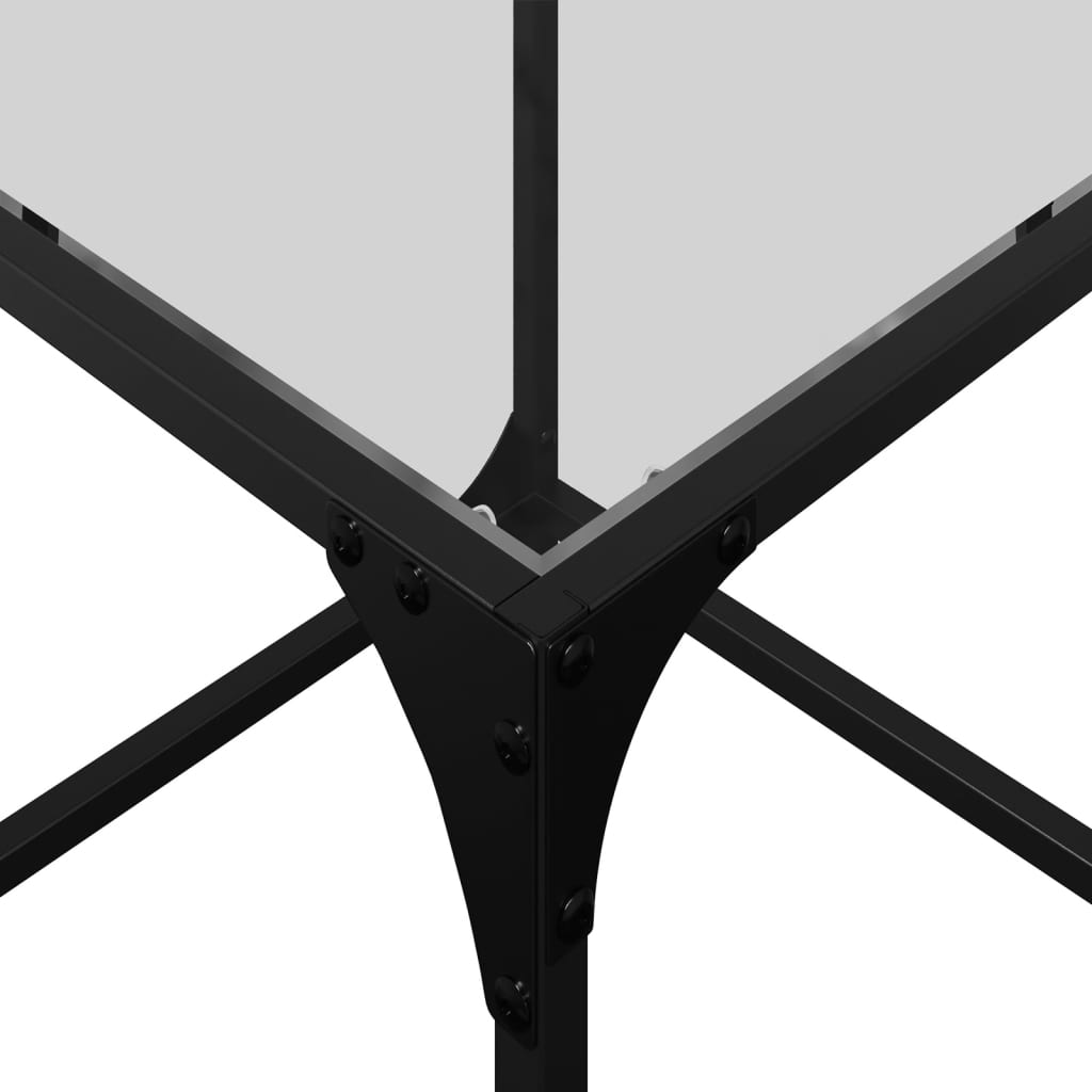 Tables basses gigognes 3 pcs dessus en verre transparent acier - XIOS