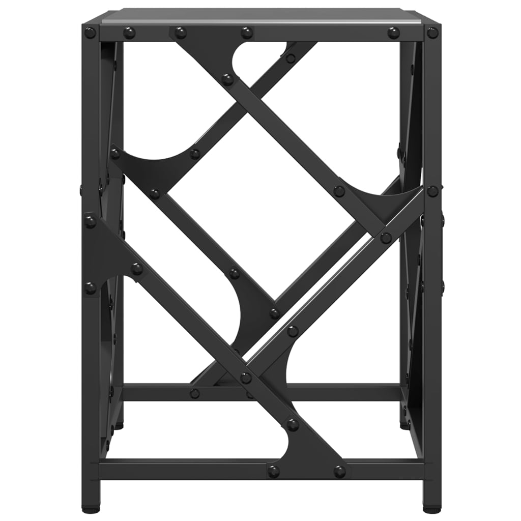 Table basse avec dessus en verre noir 30x30x41 cm acier - XIOS