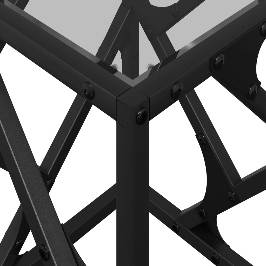 Table basse avec dessus en verre noir 30x30x41 cm acier - XIOS