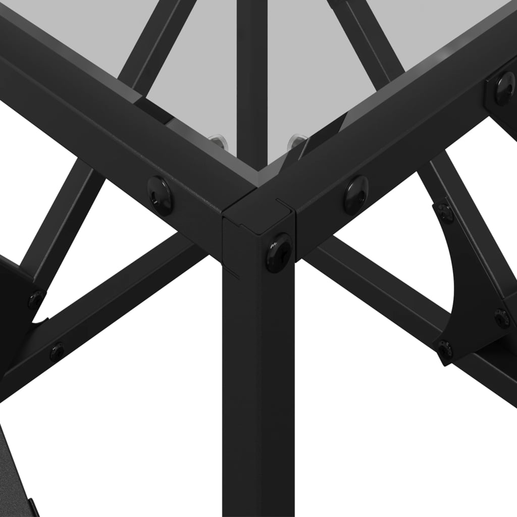 Table basse avec dessus en verre transparent 40x40x41 cm acier - XIOS