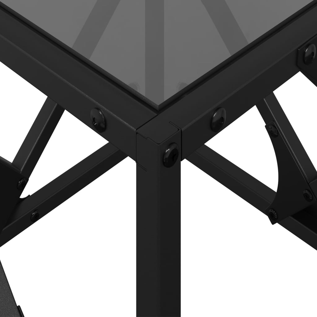 Table basse avec dessus en verre noir 40x40x41 cm acier - XIOS