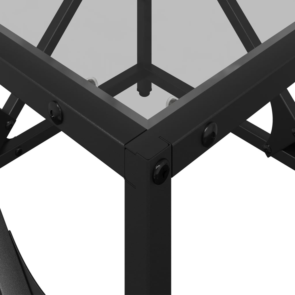 Table basse avec dessus en verre transparent 50x50x41 cm acier - XIOS