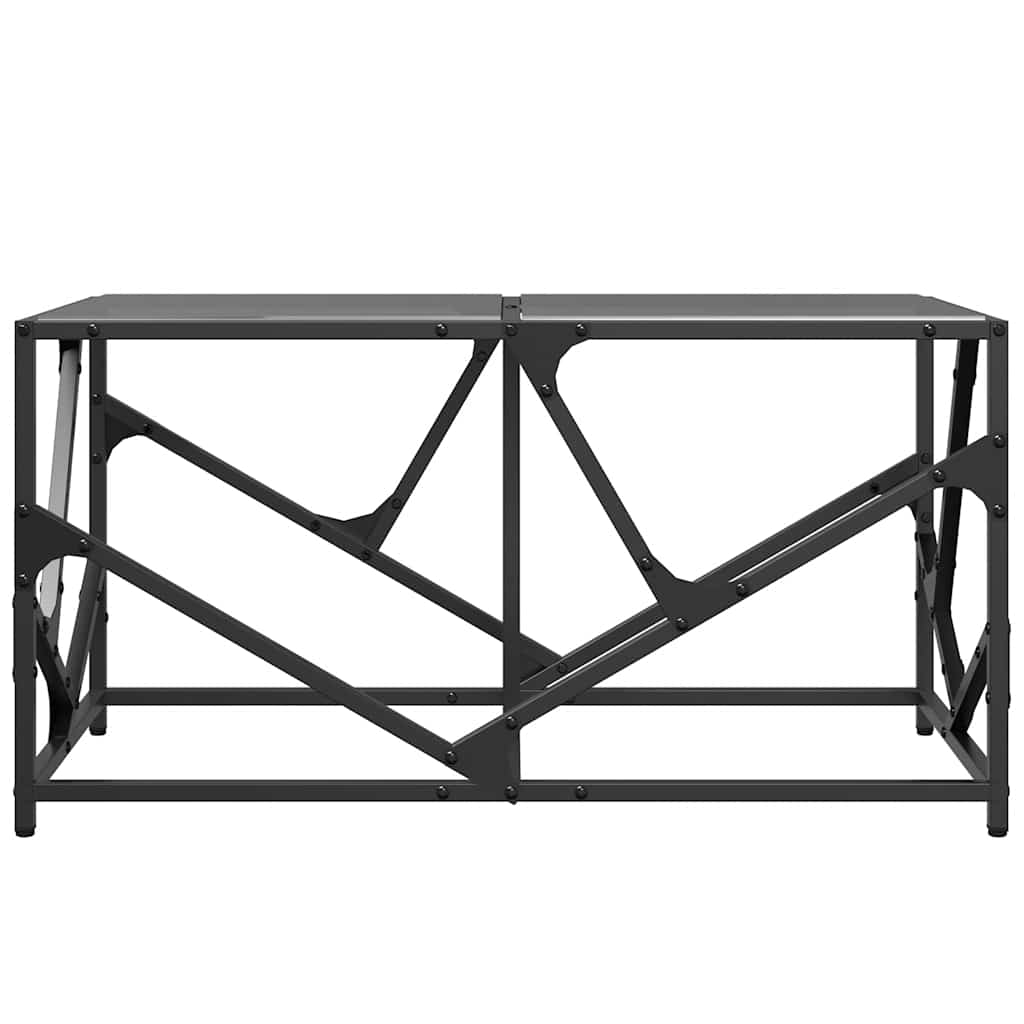 Table basse avec dessus en verre noir 78,5x40x41 cm acier - XIOS