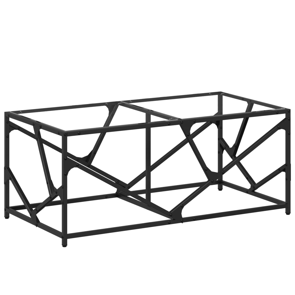Table basse avec dessus en verre transparent 98,5x50x41cm acier - XIOS