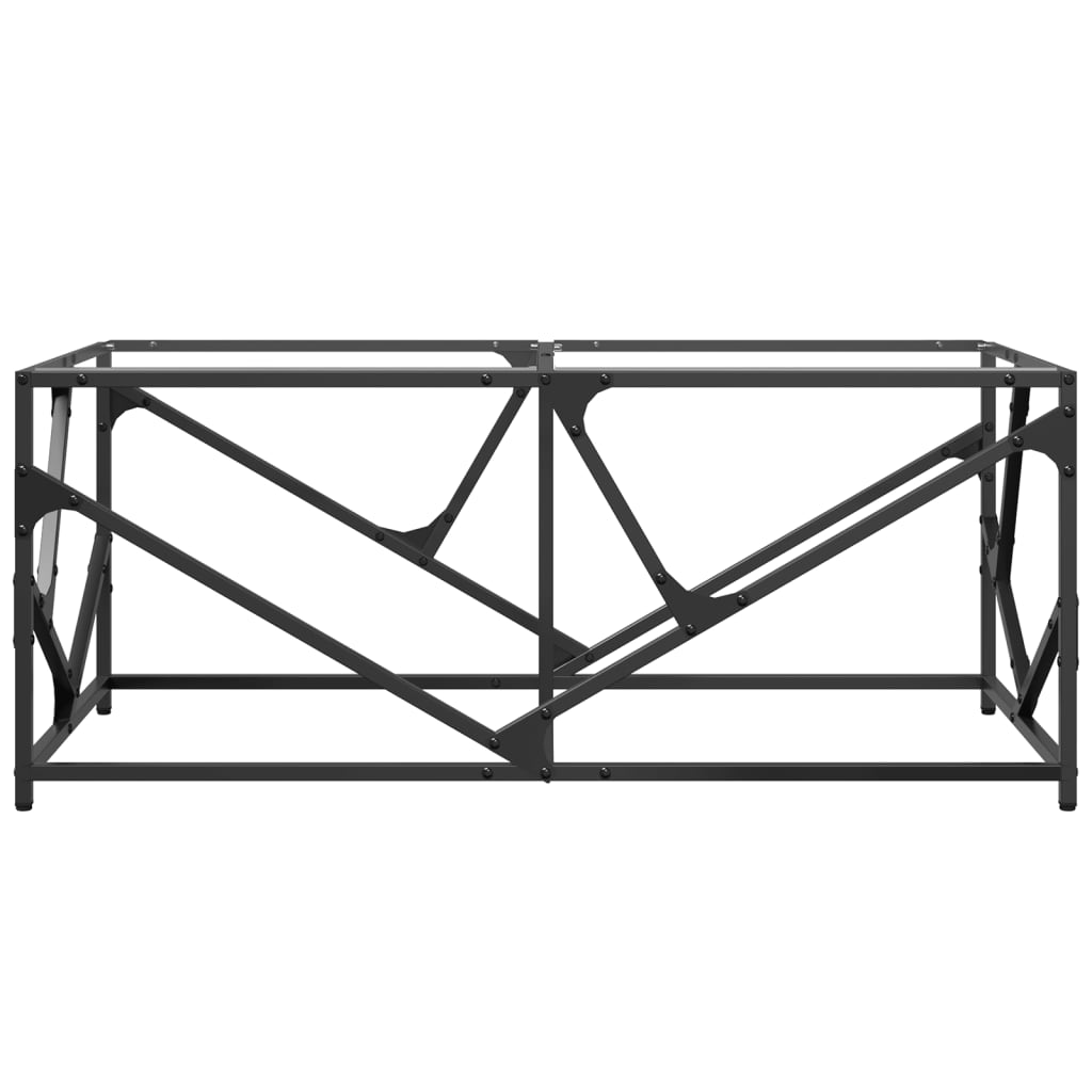 Table basse avec dessus en verre transparent 98,5x50x41cm acier - XIOS