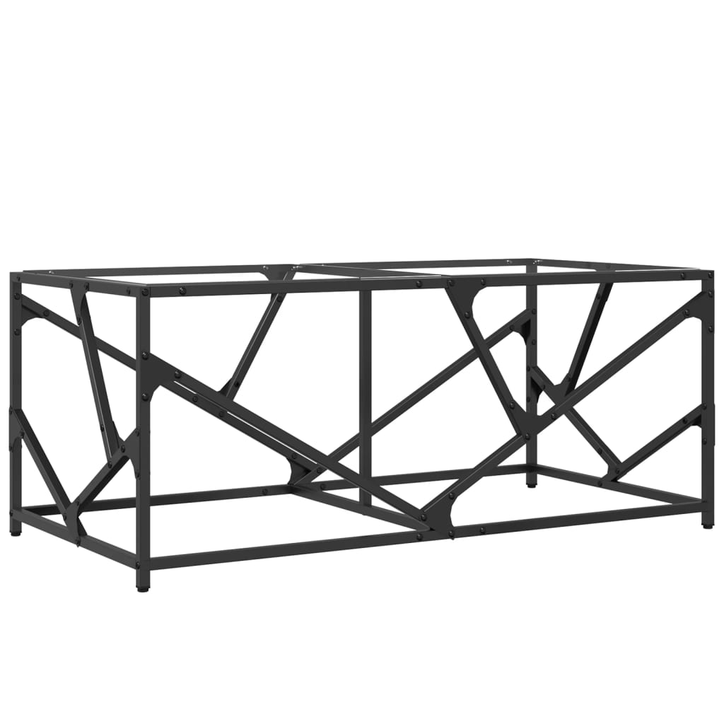 Table basse avec dessus en verre transparent 98,5x50x41cm acier - XIOS