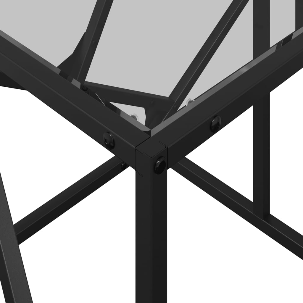 Table basse avec dessus en verre transparent 98,5x50x41cm acier - XIOS