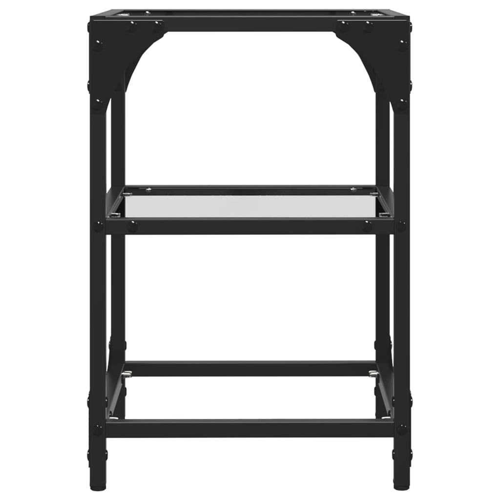 Table basse avec dessus en verre transparent 30x30x45 cm acier - XIOS