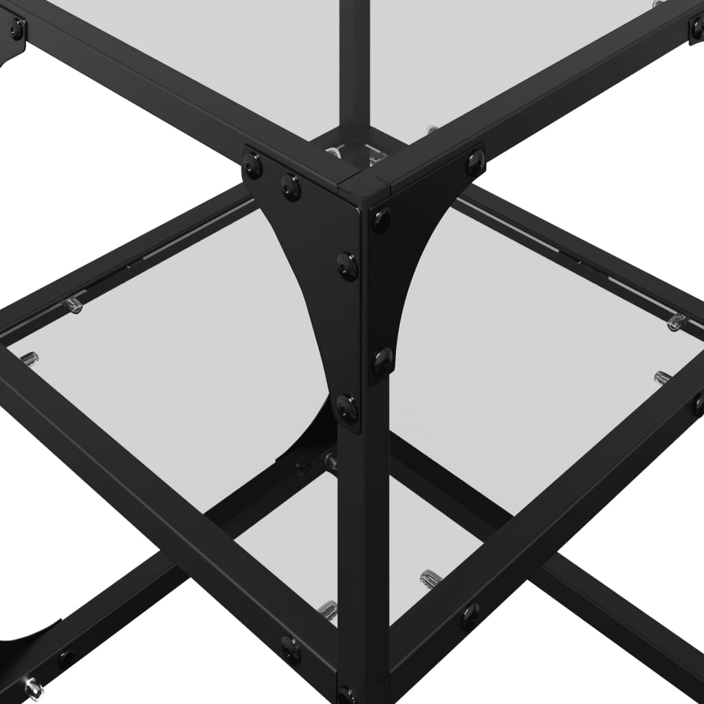 Table basse avec dessus en verre transparent 30x30x45 cm acier - XIOS