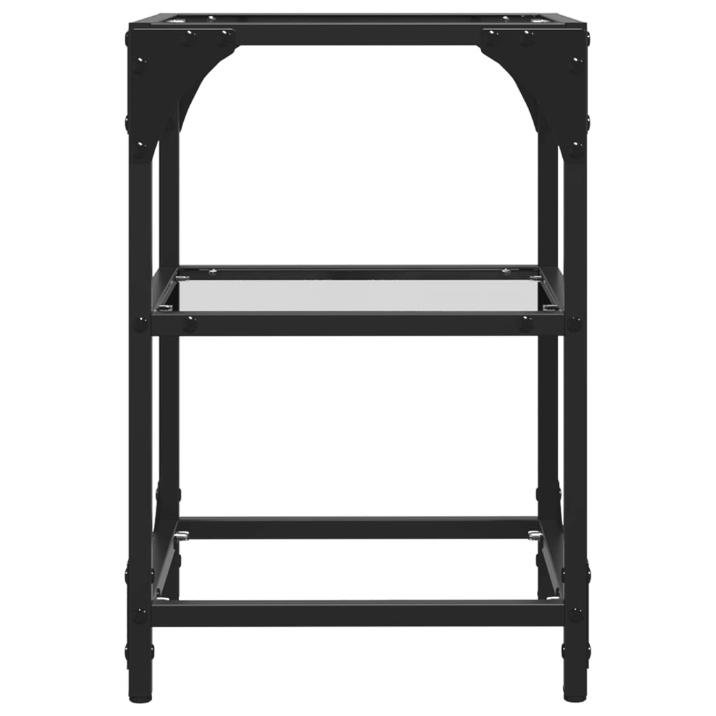 Tables basses avec dessus en verre transparent 2 pcs acier - XIOS