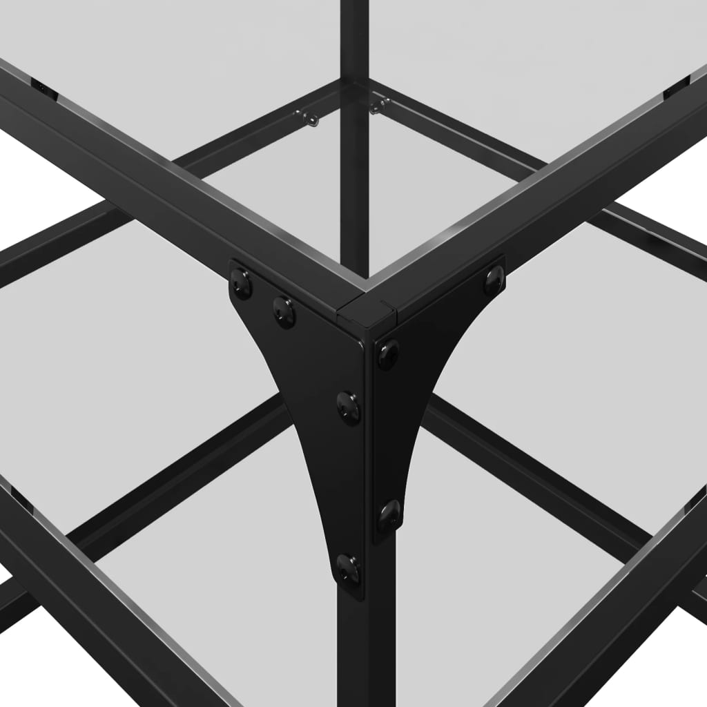 Tables basses avec dessus en verre transparent 2 pcs acier - XIOS