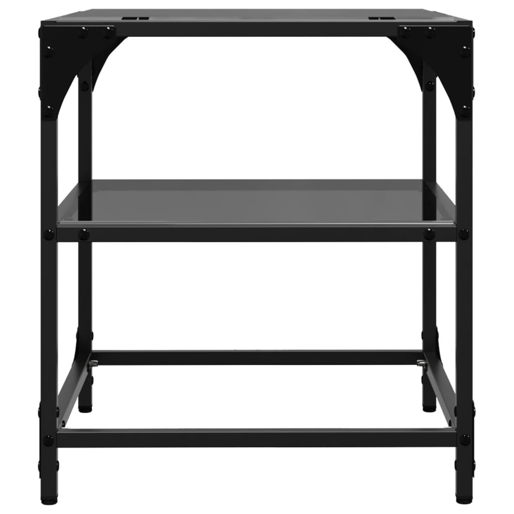 Tables basses avec dessus en verre noir 2 pcs 40x40x45 cm acier - XIOS