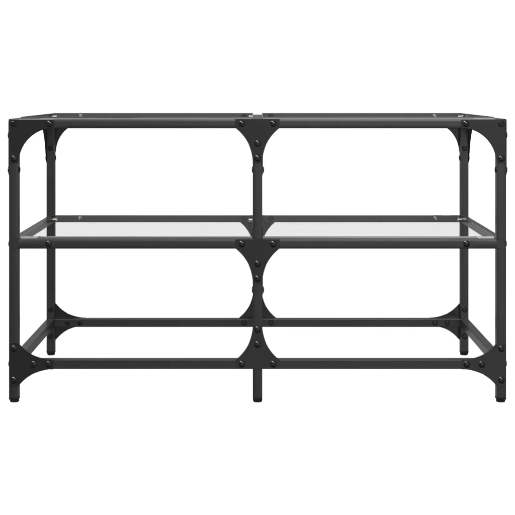 Table basse avec dessus en verre transparent 78,5x40x45cm acier - XIOS