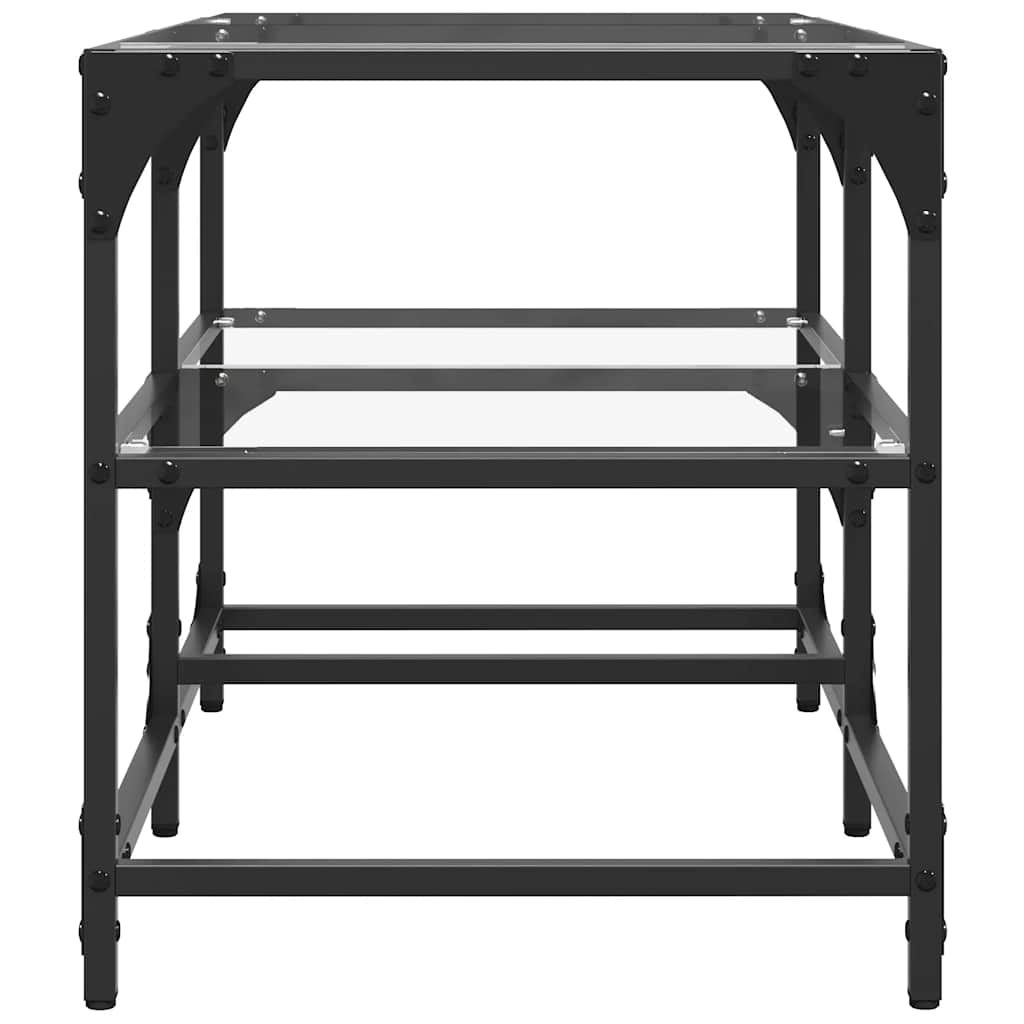 Table basse avec dessus en verre transparent 78,5x40x45cm acier - XIOS