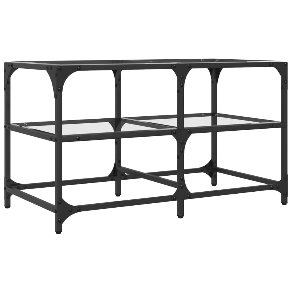 Table basse avec dessus en verre transparent 78,5x40x45cm acier - XIOS