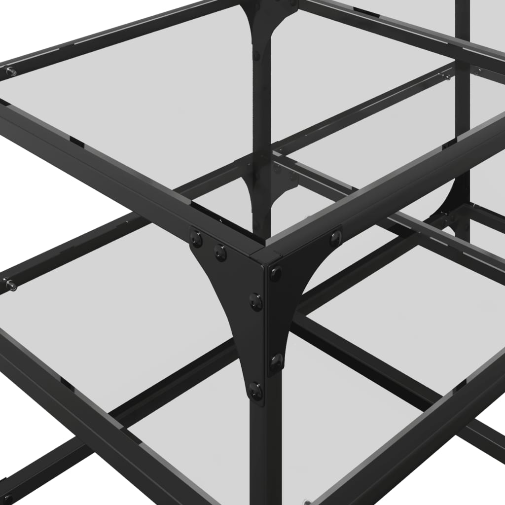 Table basse avec dessus en verre transparent 78,5x40x45cm acier - XIOS