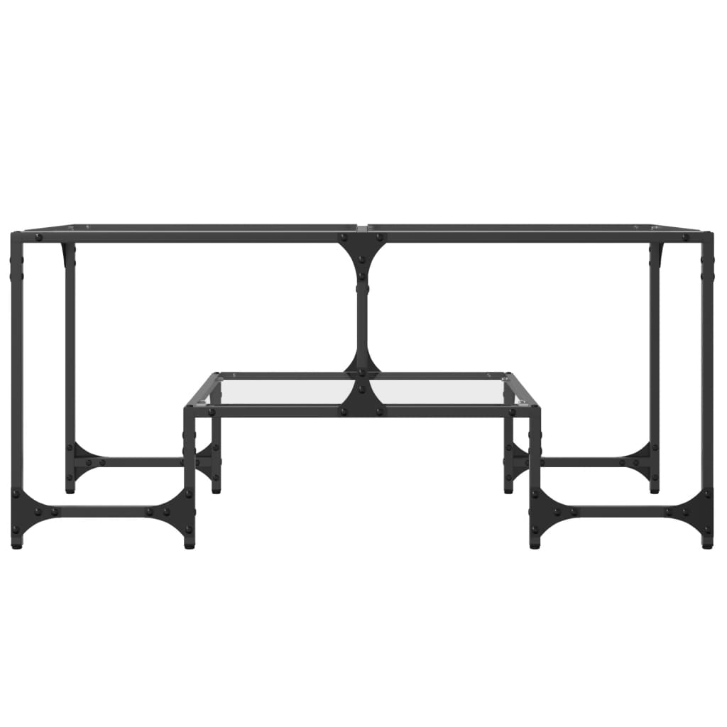 Table basse avec dessus en verre transparent 98,5x50x45cm acier - XIOS