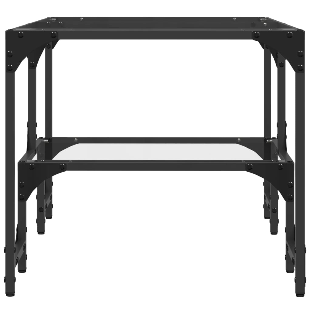 Table basse avec dessus en verre transparent 98,5x50x45cm acier - XIOS