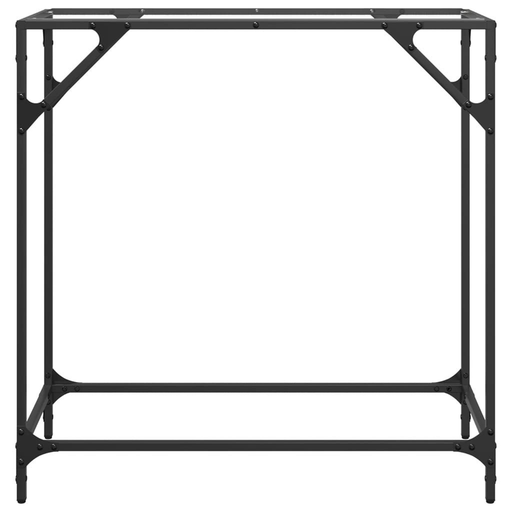 Table console avec dessus en verre transparent 80x35x81cm acier - XIOS