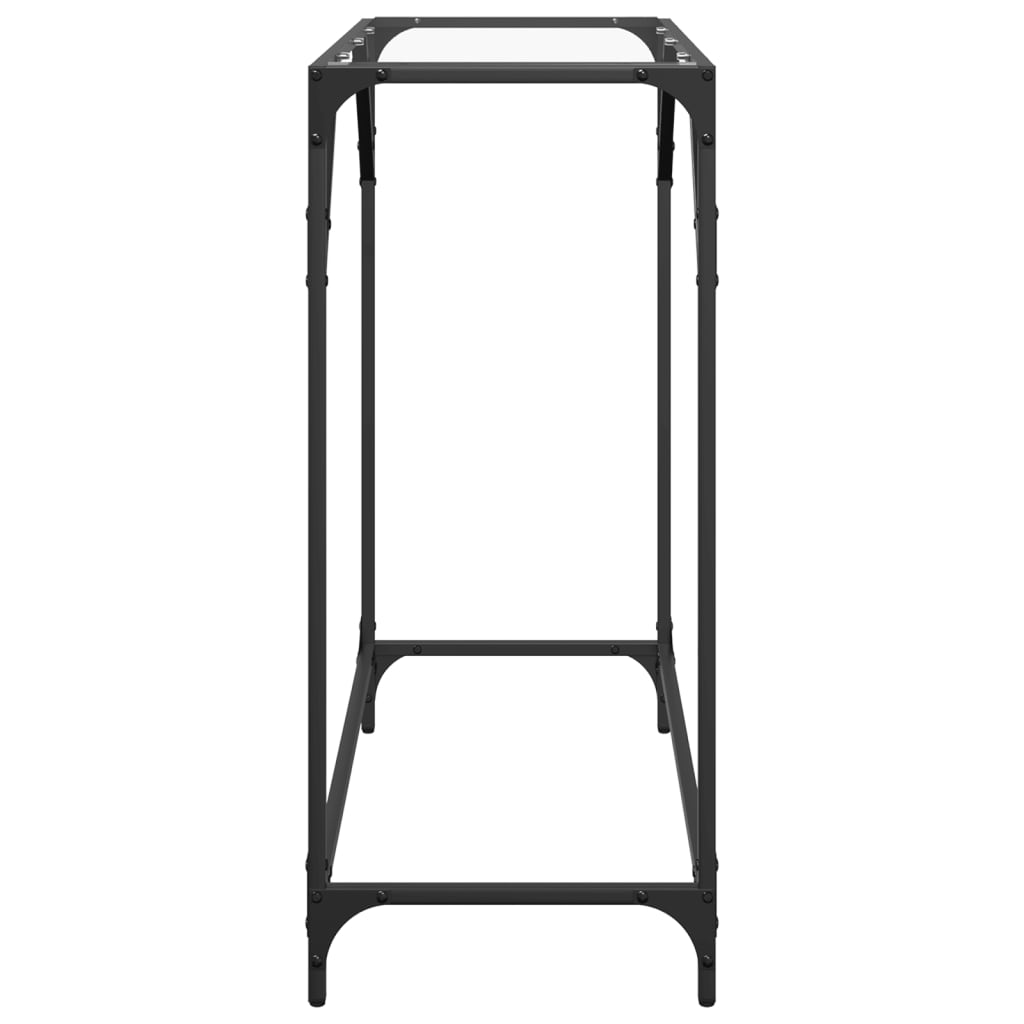 Table console avec dessus en verre transparent 80x35x81cm acier - XIOS