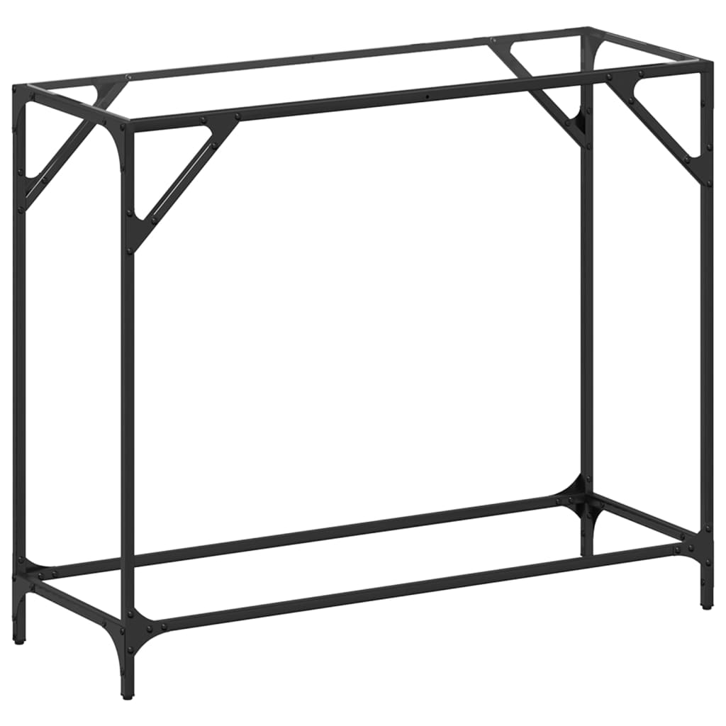 Table console avec dessus en verre transparent 98x35x81cm acier - XIOS