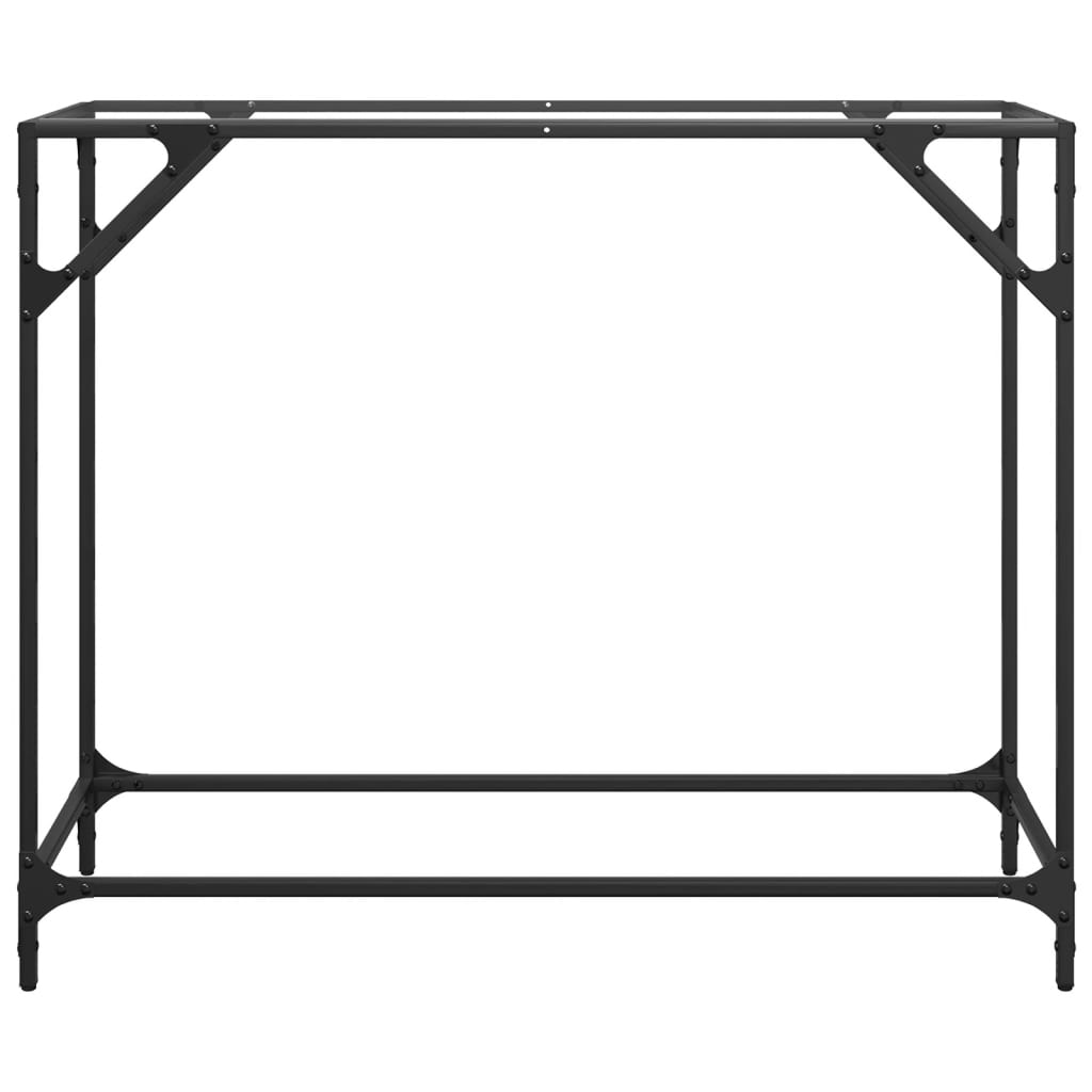 Table console avec dessus en verre transparent 98x35x81cm acier - XIOS