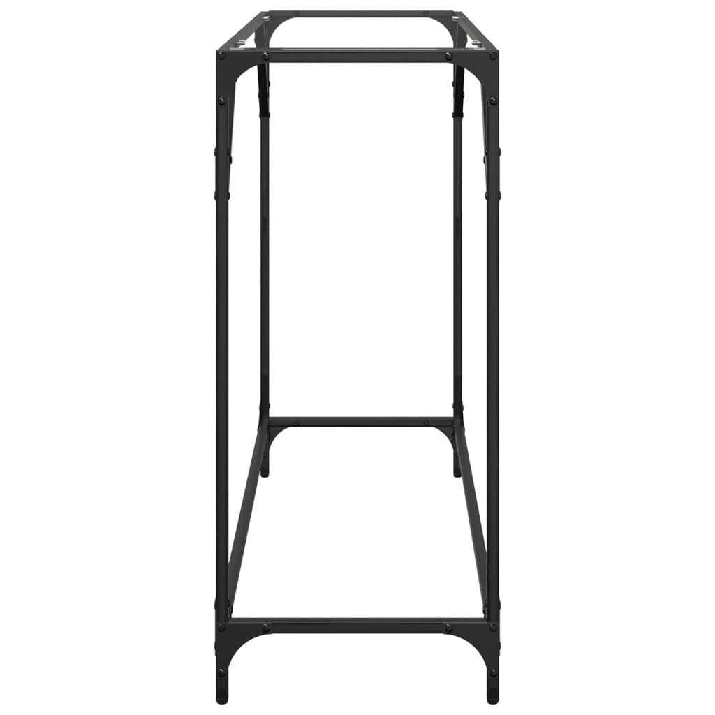 Table console avec dessus en verre transparent 98x35x81cm acier - XIOS