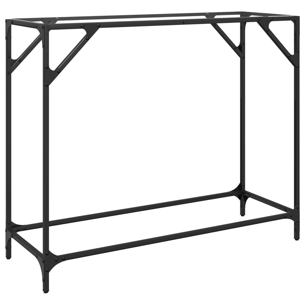Table console avec dessus en verre transparent 98x35x81cm acier - XIOS