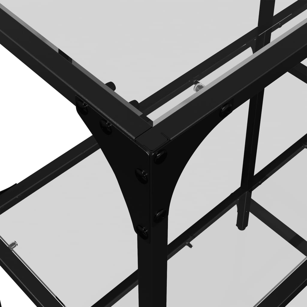 Table console avec dessus en verre transparent 98x30x81cm acier - XIOS