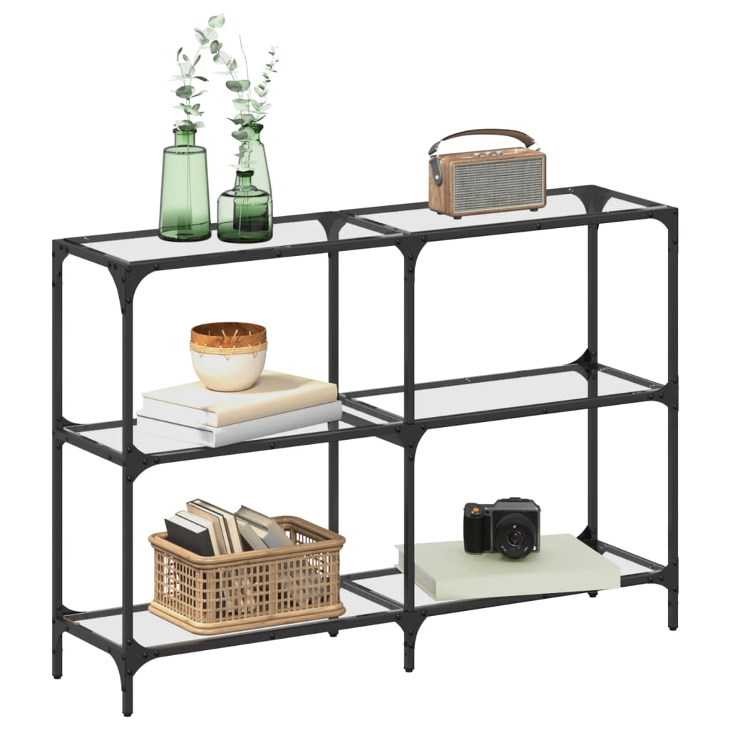 Table console avec dessus en verre transparent 118,5x30x81 cm - XIOS