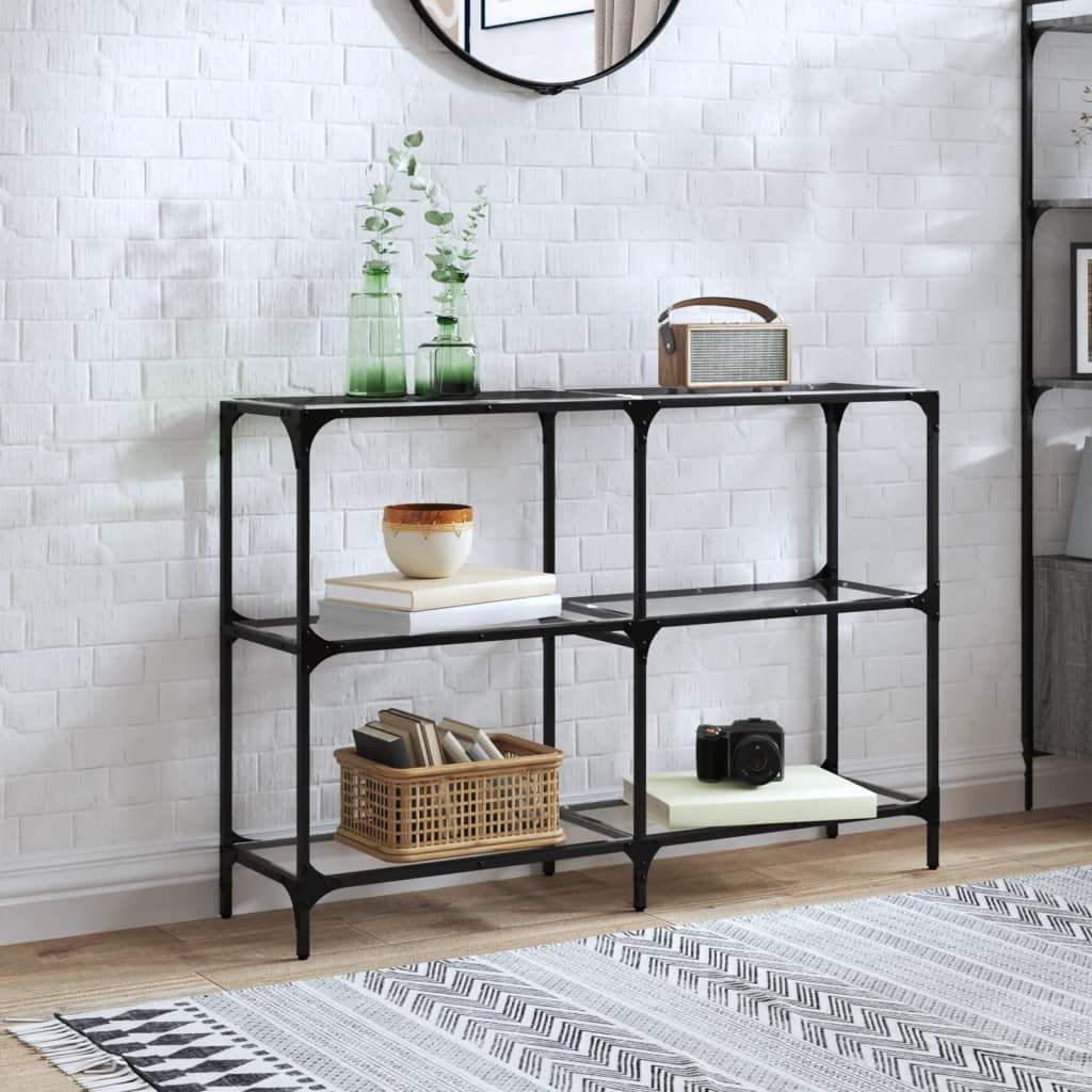 Table console avec dessus en verre transparent 118,5x30x81 cm - XIOS