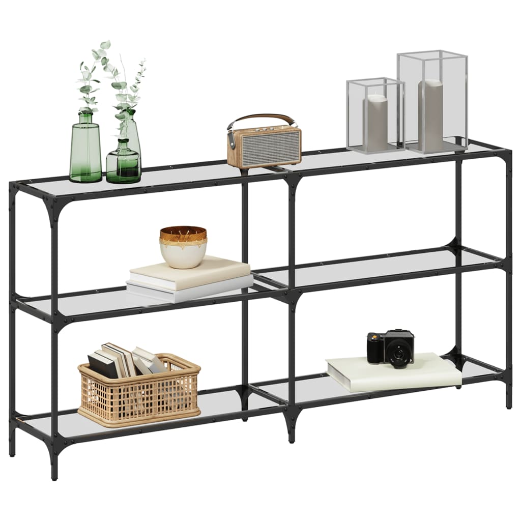 Table console avec dessus en verre transparent 158,5x30x81 cm - XIOS